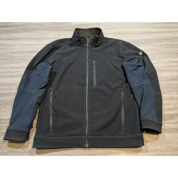 Kuhl Men's L Impakt Jacket Black Blue Full Zip Softshell Water Wind Resistant - Picture 1 of 12